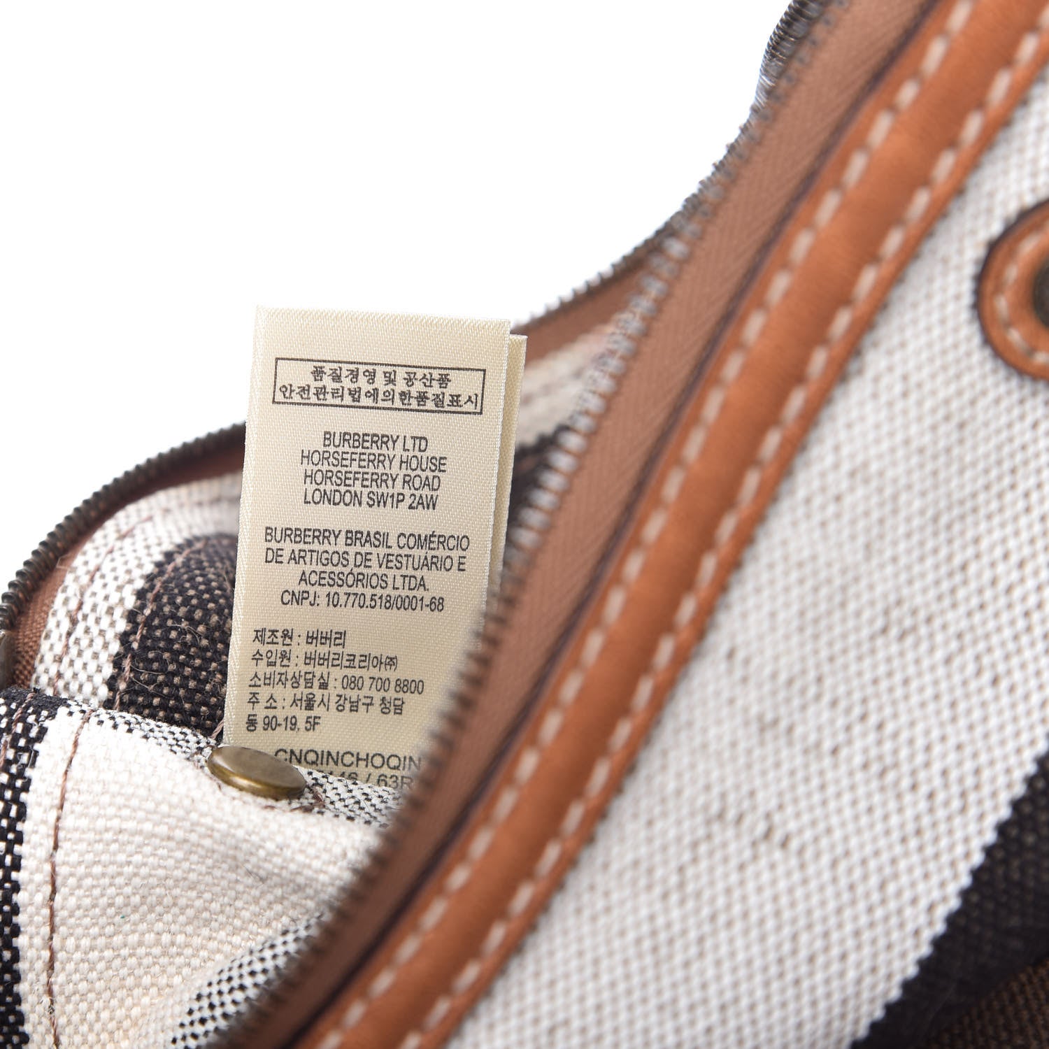 Burberry Canvas Mega Check Medium Ashby Hobo Saddle Brown 10 of 10