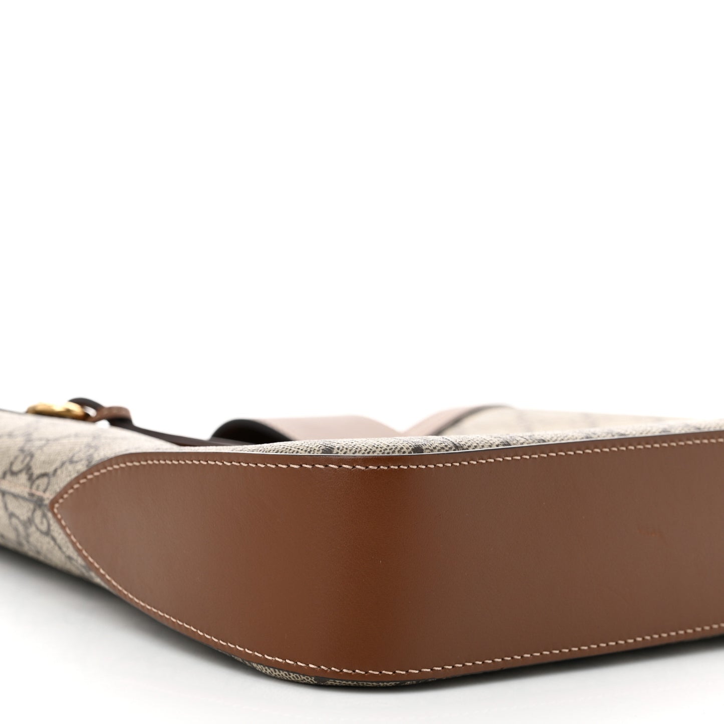 GG Supreme Monogram Medium Padlock Shoulder Bag Beige Ebony Brown Sugar