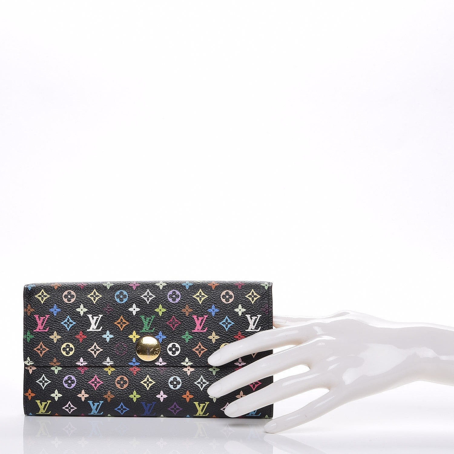 Louis Vuitton Monogram Multicolor Sarah Wallet Black 2 of 7