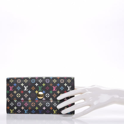 Louis Vuitton Monogram Multicolor Sarah Wallet Black 2 of 7