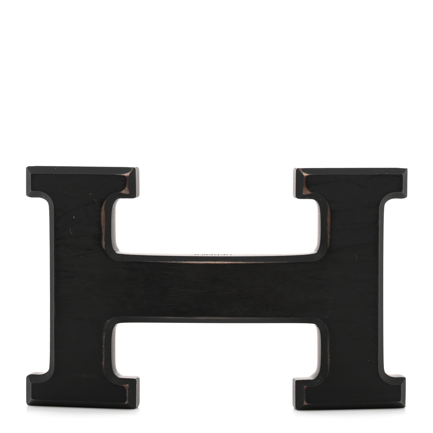Hermes PVD Plated 32mm H Belt Buckle Black 1 of 3