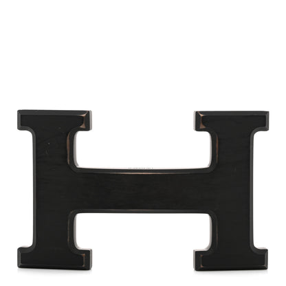 Hermes PVD Plated 32mm H Belt Buckle Black 1 of 3