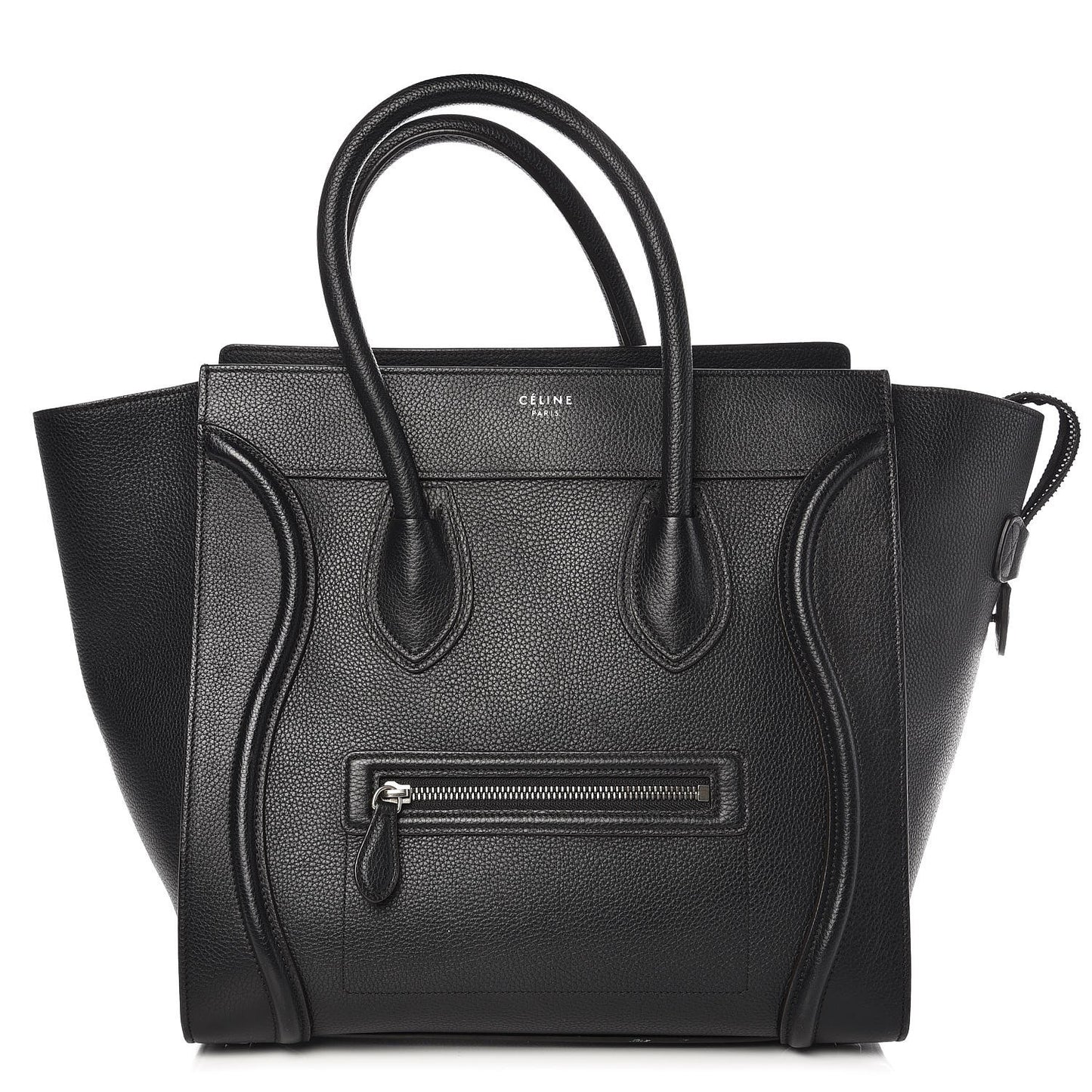 Drummed Calfskin Mini Luggage Black