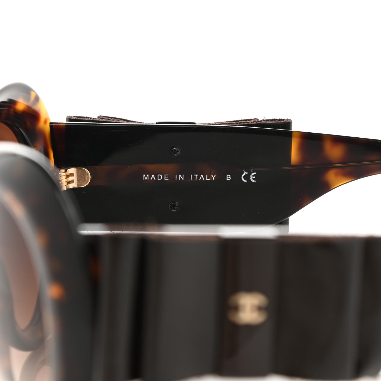 Acetate Patent CC Bow Sunglasses 5282-Q Tortoise