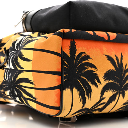 Saint Laurent Nylon Palm Tree Sunset Print Hunting Backpack Red Yellow Black 9 of 13