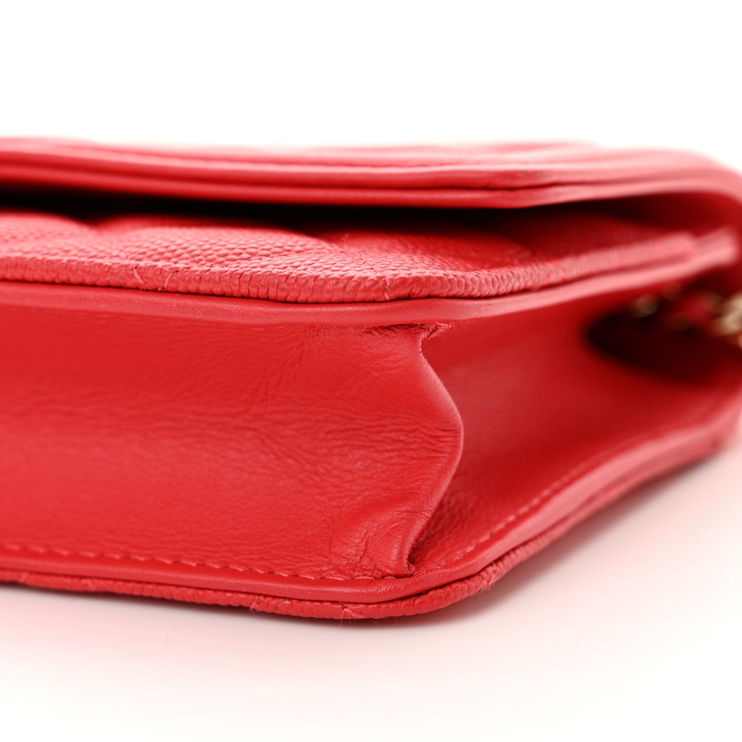 Caviar Quilted CC Filigree Wallet On Chain WOC Red
