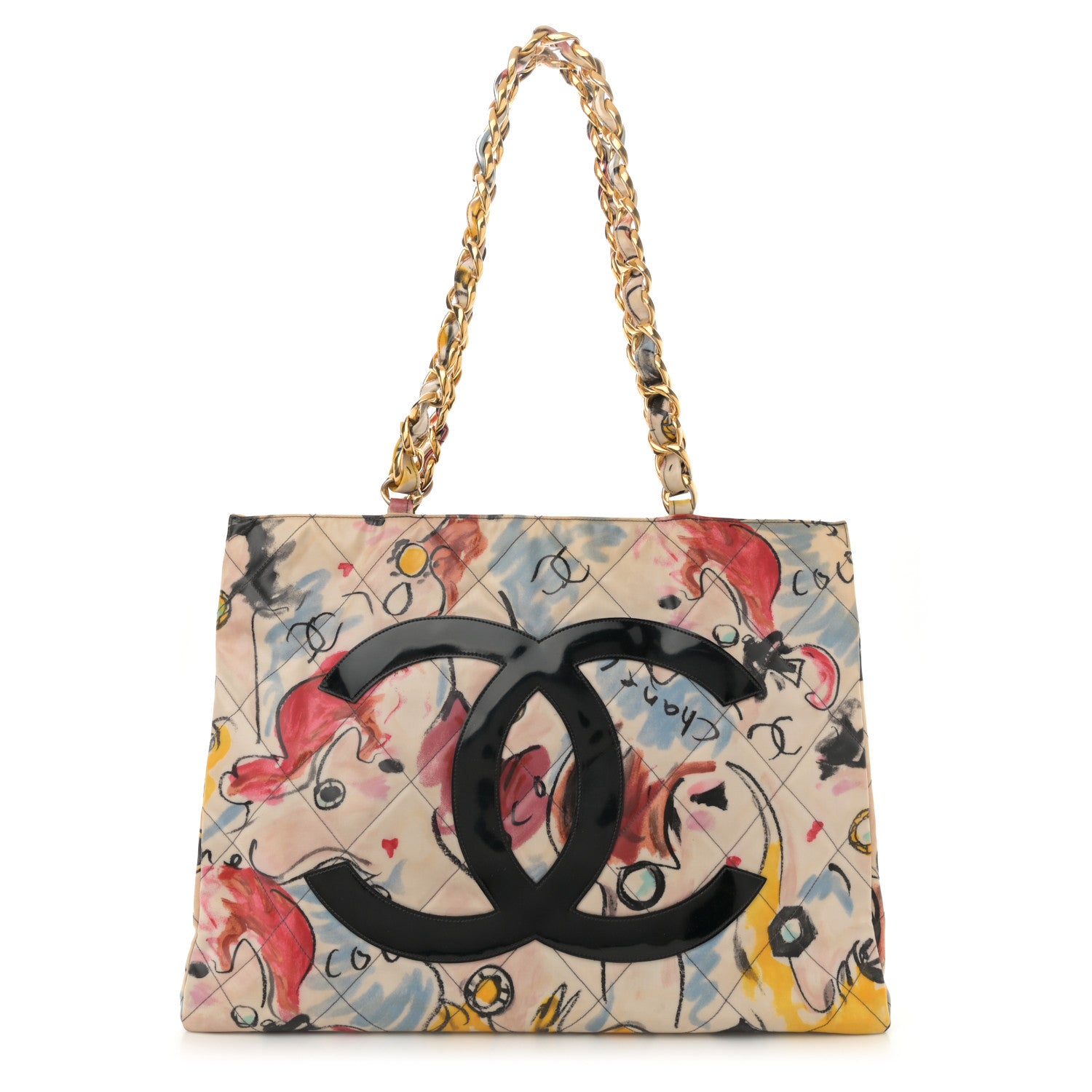 Chanel Coated Canvas XL Graffiti Tote Beige 1 of 13
