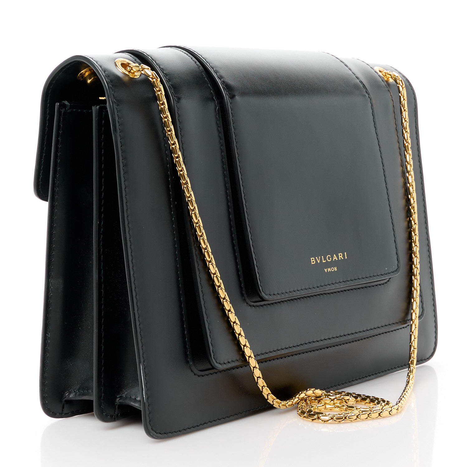 Bulgari X ALEXANDER WANG Lambskin Serpenti Forever Flap Black 2 of 16