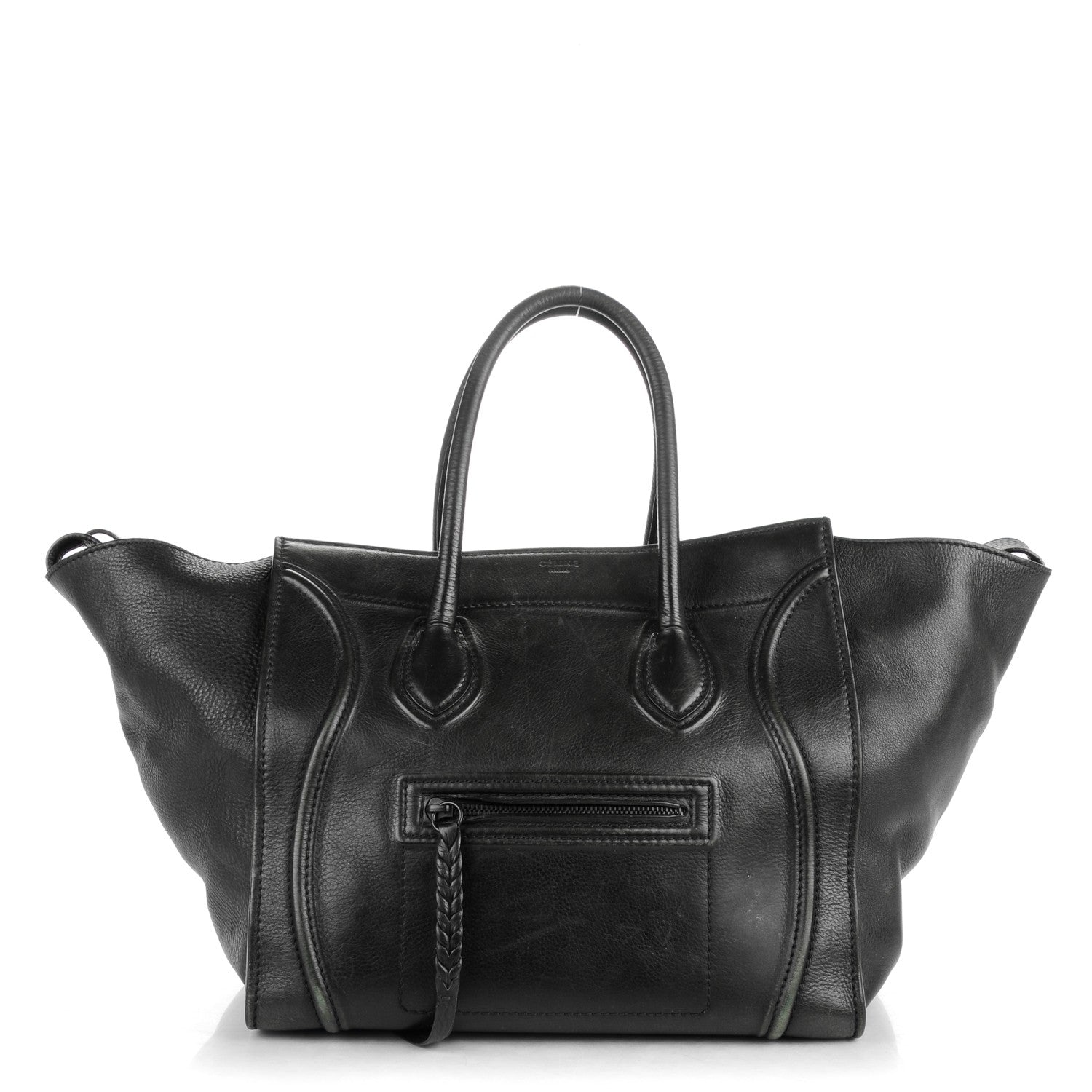 Celine Supple Calfskin Medium Phantom Luggage Black 1 of 10