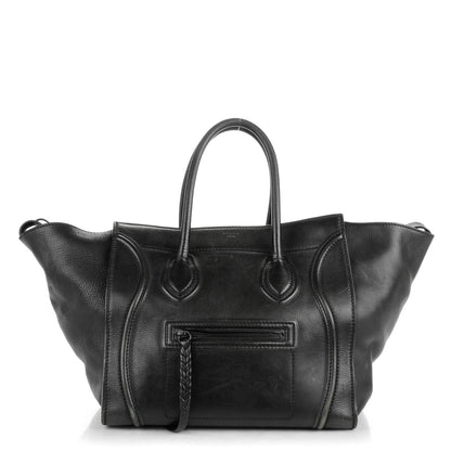 Celine Supple Calfskin Medium Phantom Luggage Black 1 of 10