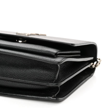 Saint Laurent Grained Calfskin Small Monogram Sunset Black 10 of 16