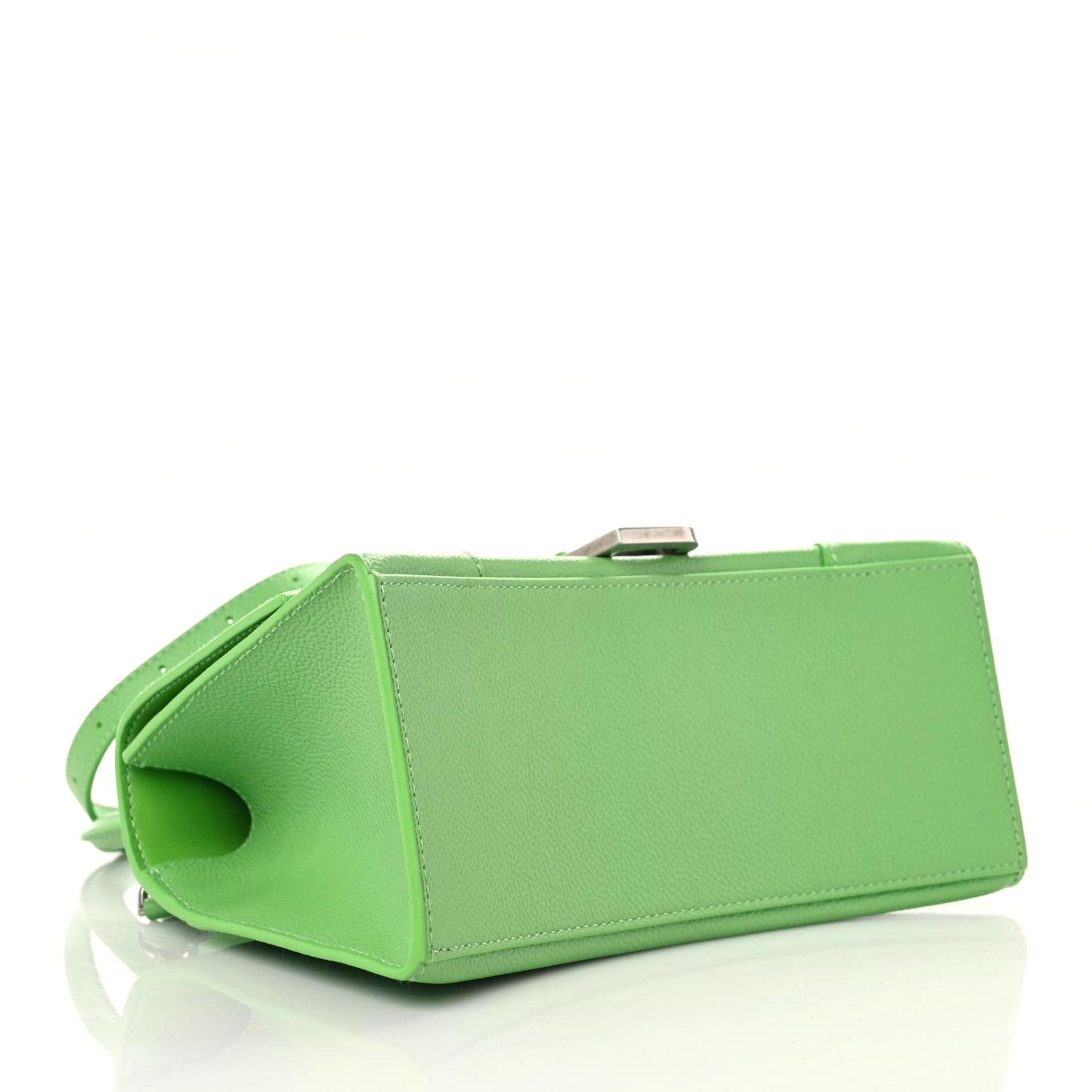 Grained Calfskin Small Hourglass Top Handle Bag Light Green