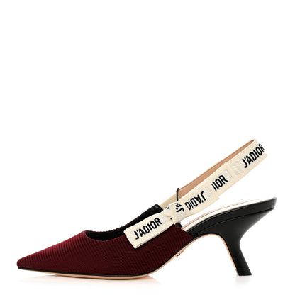 Christian Dior Technical Canvas Ribbon J Adior Slingback 65mm Pumps 35 Rouge Black 1 of 9