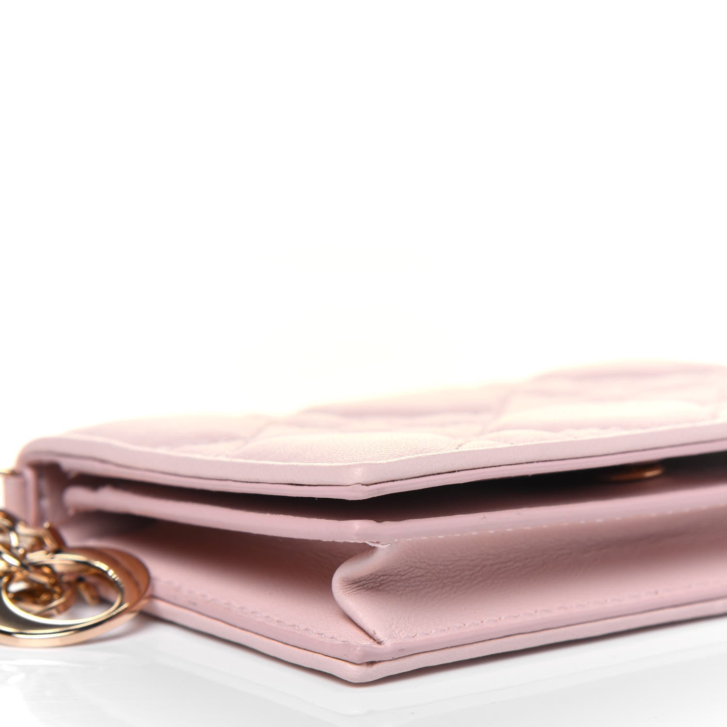 Christian Dior Lambskin Cannage Small Lady Dior Flap Card Holder Light Pink 9 of 13