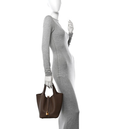 Hermes Taurillon Clemence Picotin Lock 22 MM Etoupe 2 of 10