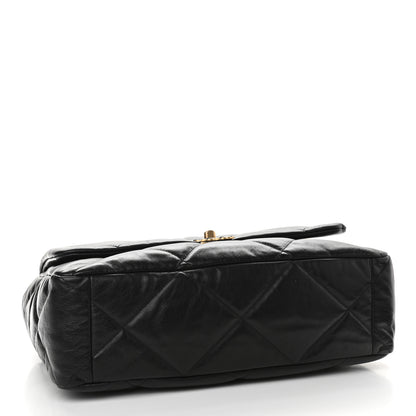 Chanel Goatskin Quilted Maxi Chanel 19 Flap Black 4 of 11