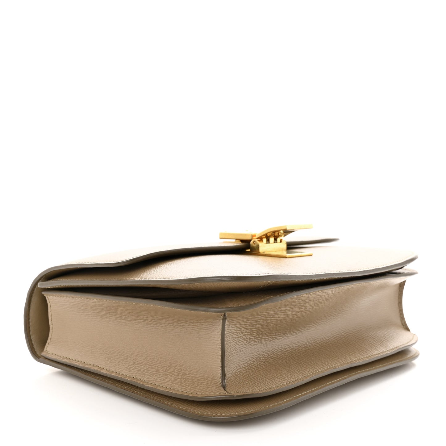 Liege Calfskin Medium Classic Box Flap Bag Taupe