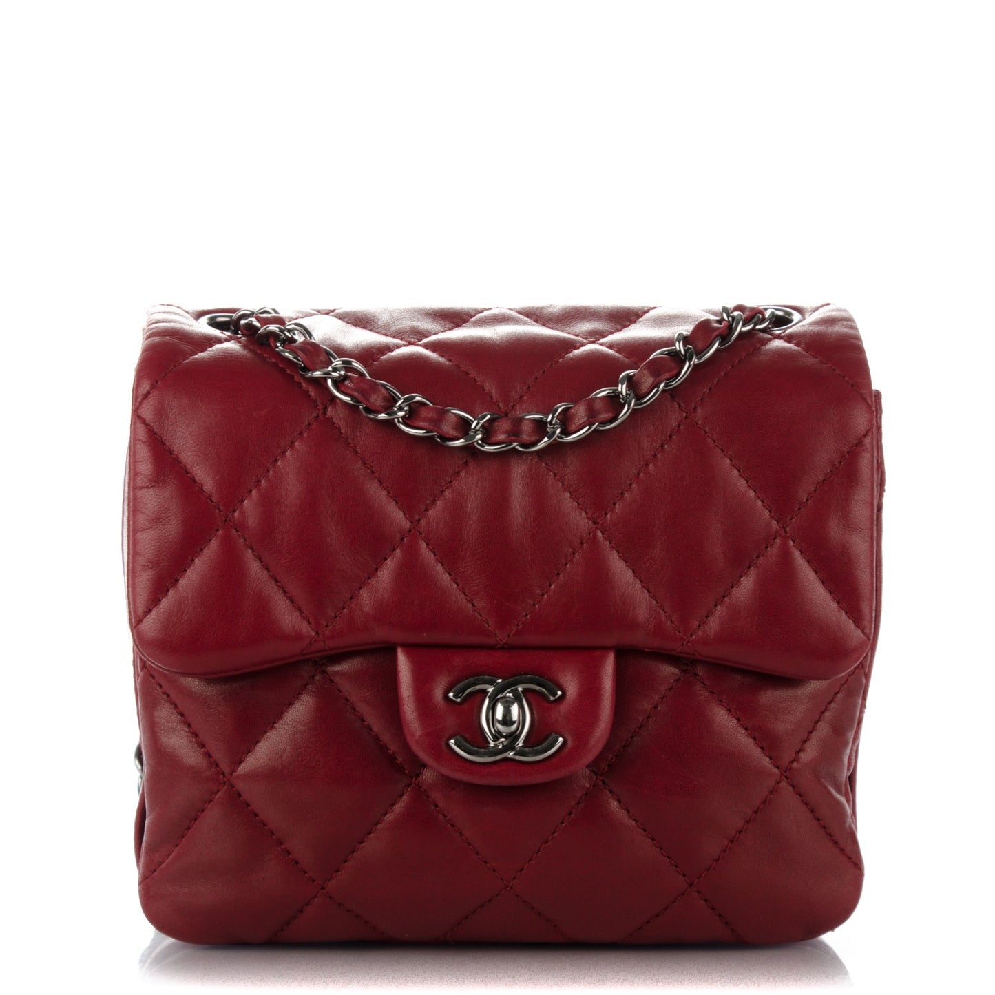 Lambskin Quilted Mini Chanel 3 Flap Red