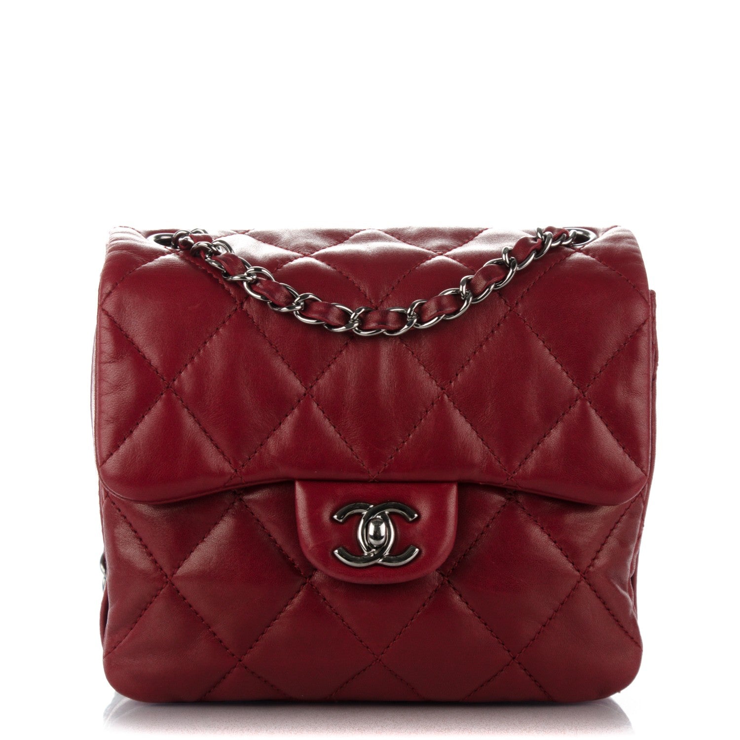 Chanel Lambskin Quilted Mini Chanel 3 Flap Red 1 of 9
