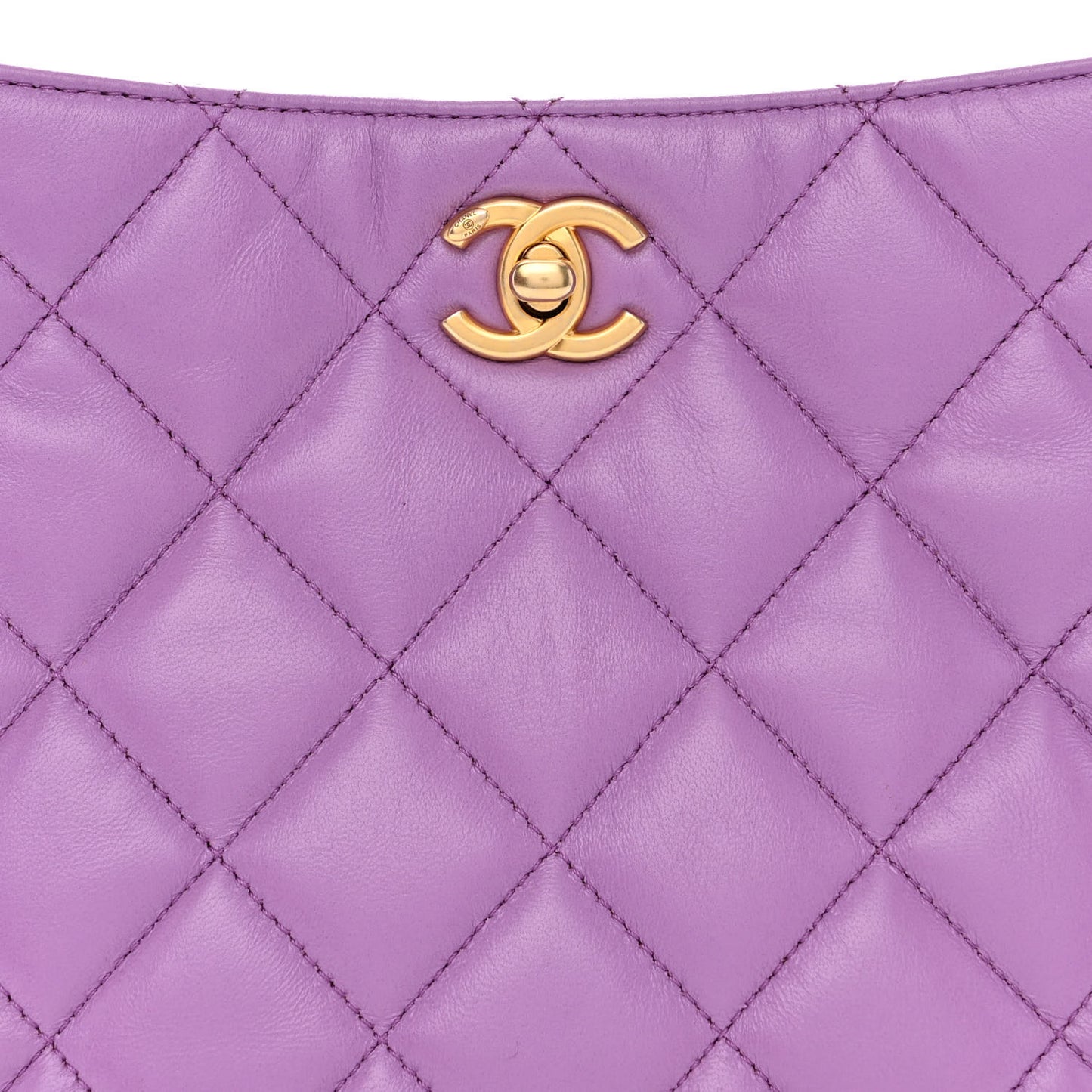 Lambskin Quilted Small Pick Me Up Hobo Purple