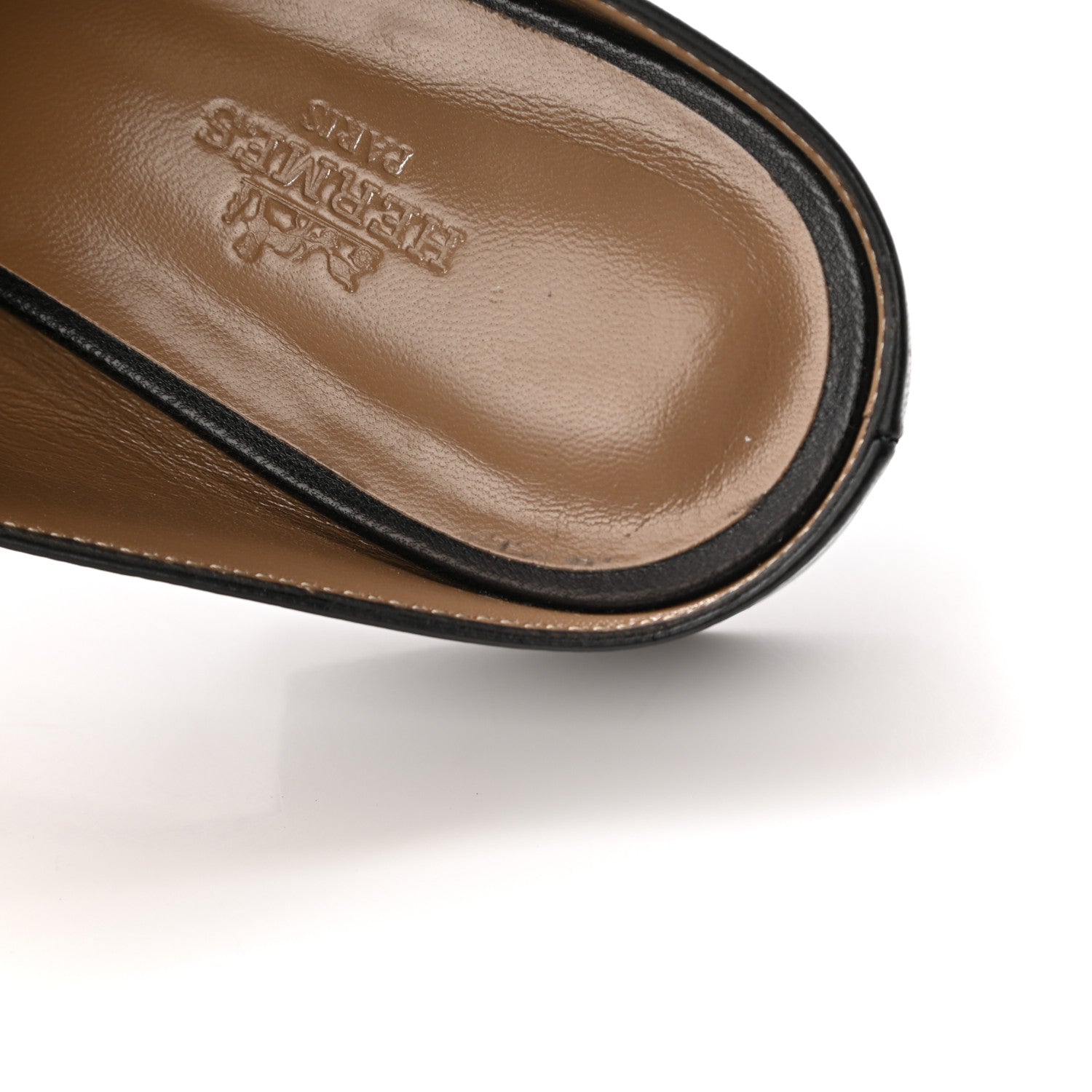Hermes Goatskin Rivoli Mules 37.5 Black 12 of 13