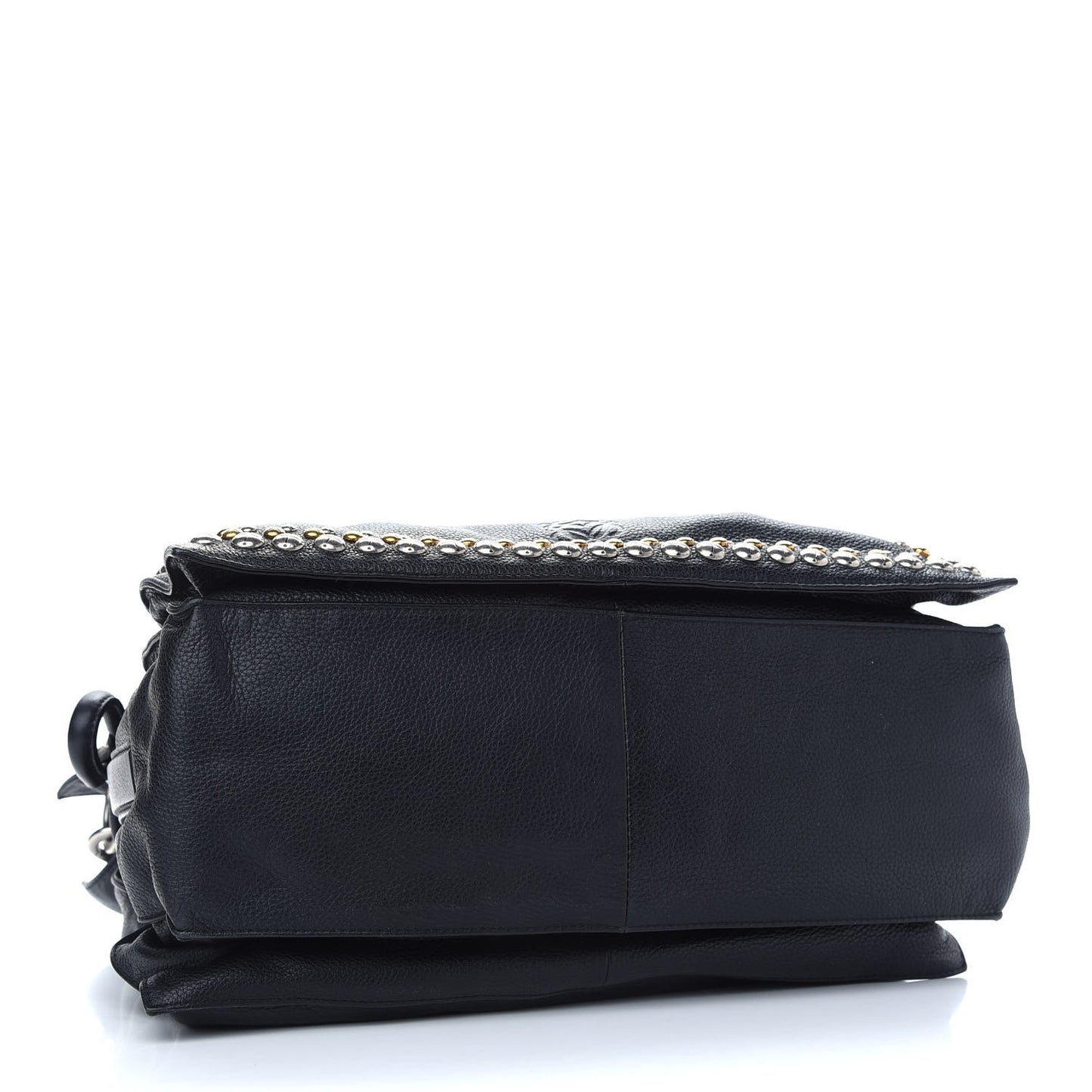 Calfskin Studded Flamenco Shoulder Bag Black