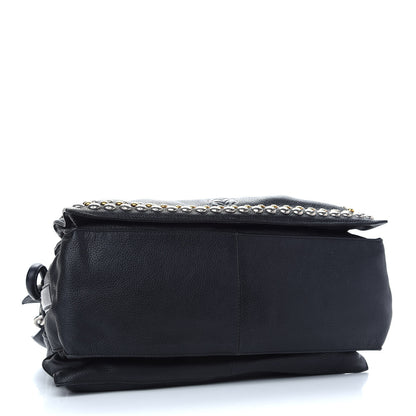 Loewe Calfskin Studded Flamenco Shoulder Bag Black 4 of 9