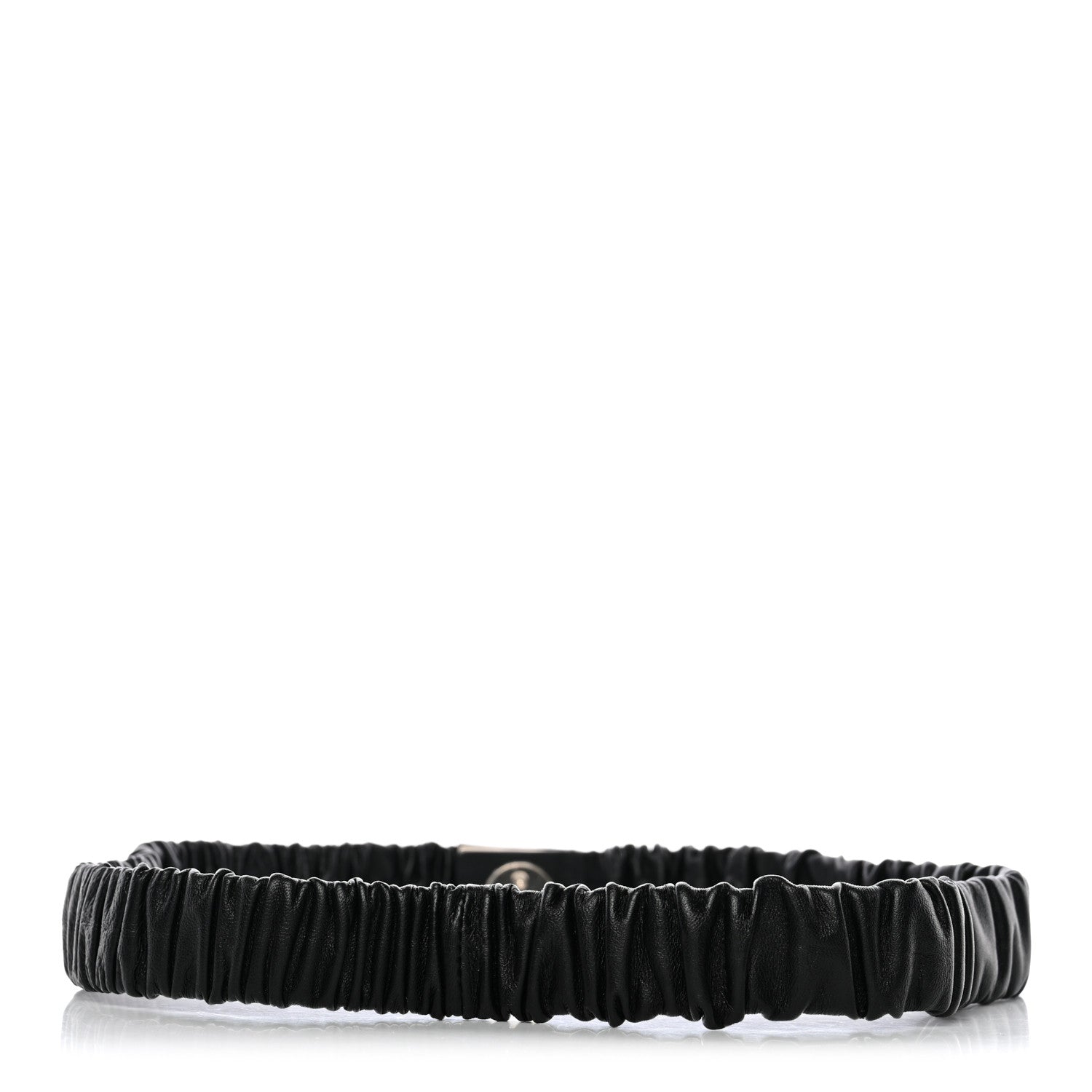 Chanel Lambskin Ruched Turn Lock CC Belt 80 32 Black 1808438