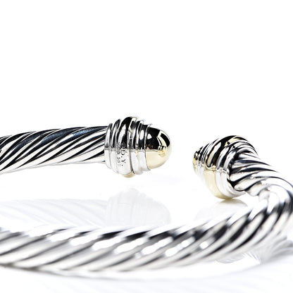 David Yurman Sterling Silver 14K Yellow Gold 7mm Cable Classics Bracelet 4 of 4