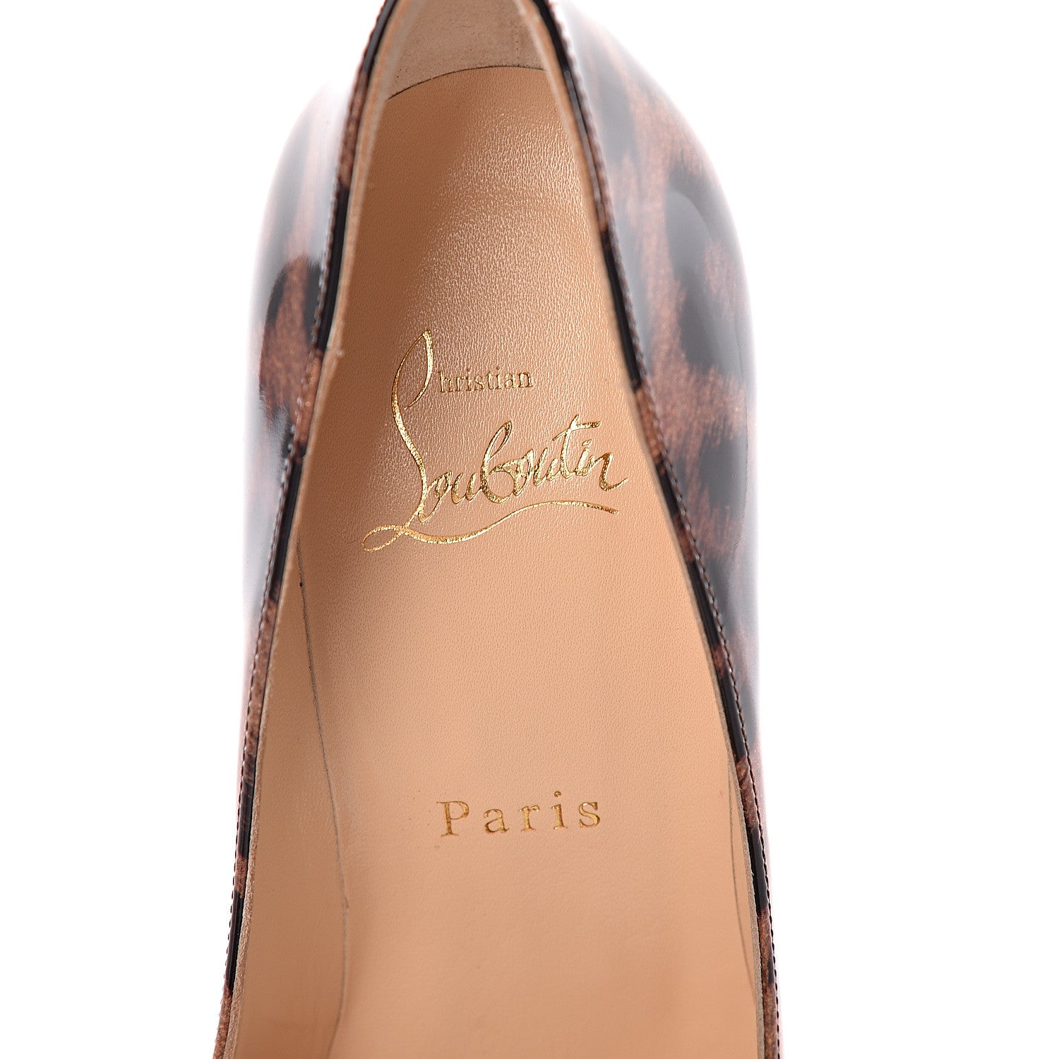 Christian Louboutin Patent Leopardino Pigalle Follies 100 Pumps 37.5 Brown 7 of 8