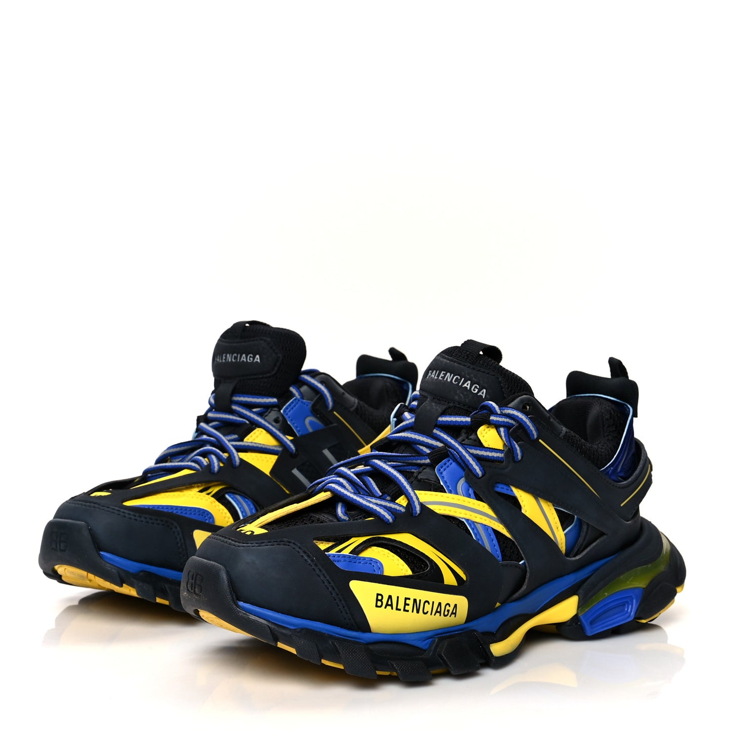 Mesh Nylon Mens Track Sneakers 40 Black Yellow Blue