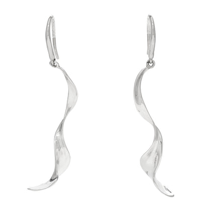 Tiffany Sterling Silver Frank Gehry Orchid Drop Earrings 1 of 3