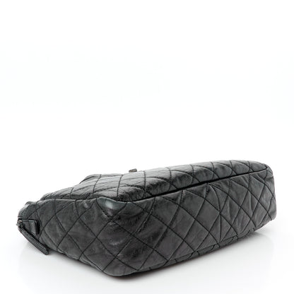 Chanel Metallic Aged Calfskin Quilted Large Reissue Camera Case Black 4 of 10