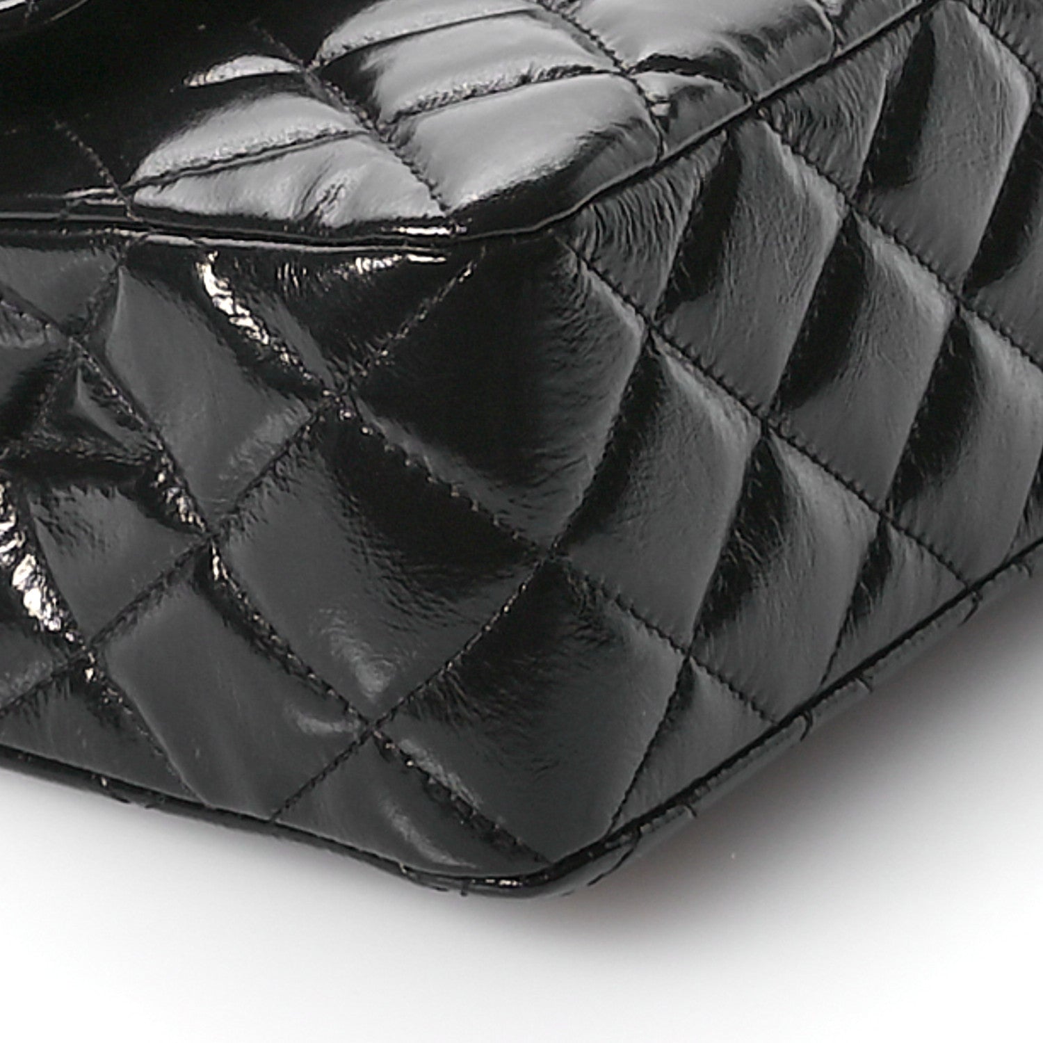 Chanel Shiny Crumpled Calfskin Quilted Small Double Flap So Black 8 of 10