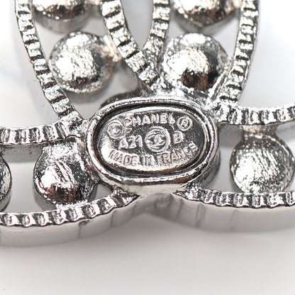 Chanel Crystal CC Earrings Silver 4 of 4