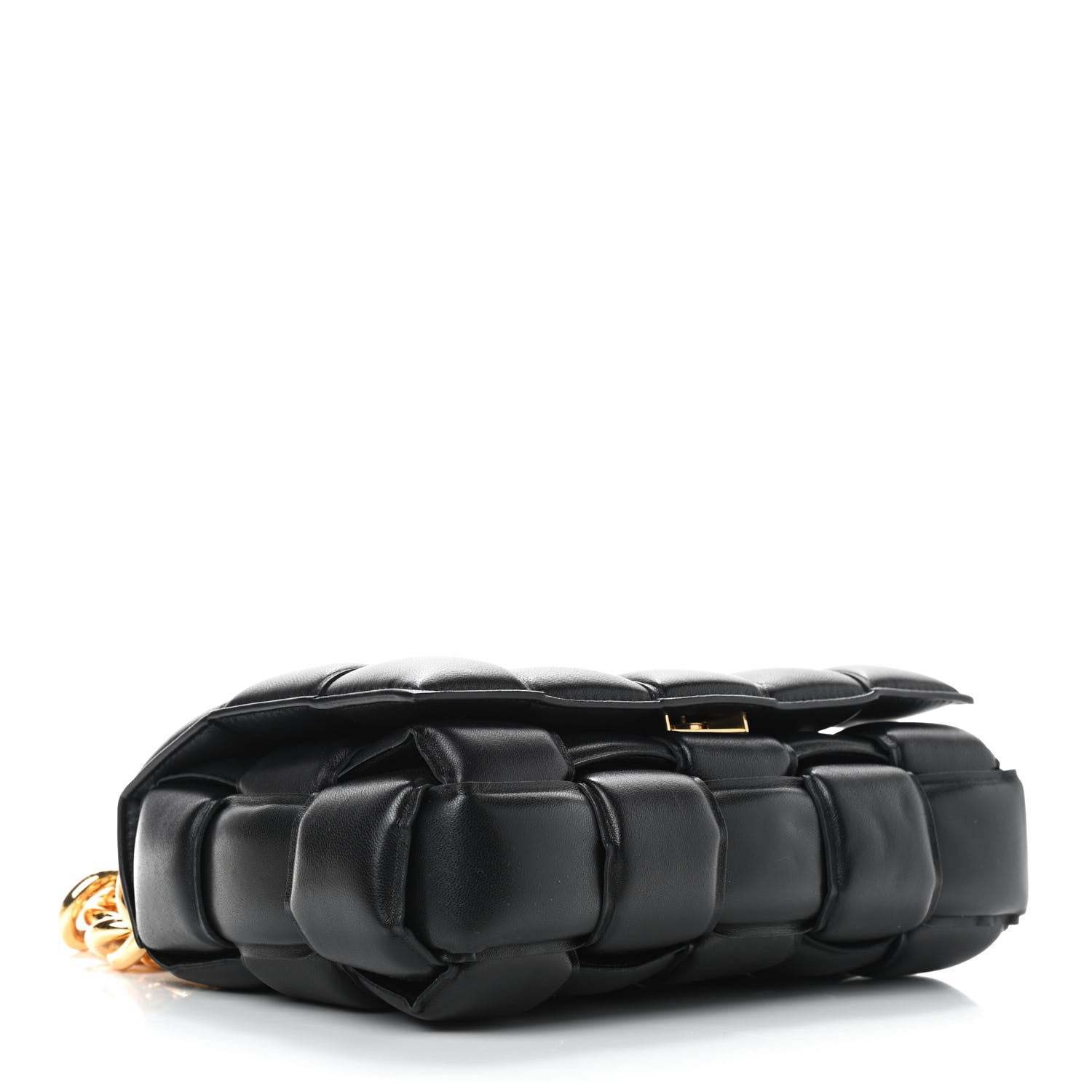 Bottega Veneta Lambskin Maxi Intreccio Padded Chain Cassette Crossbody Bag Black 4 of 13