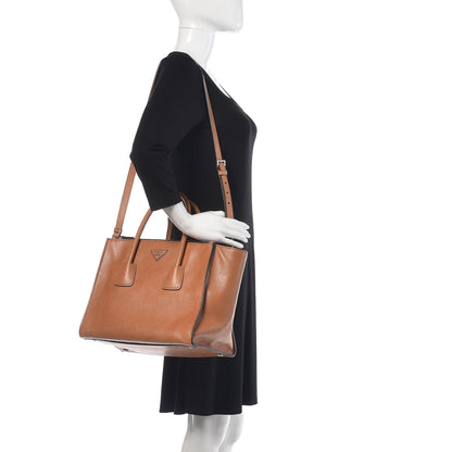 Prada Glace Calf Twin Pocket Tote Naturale 2 of 13