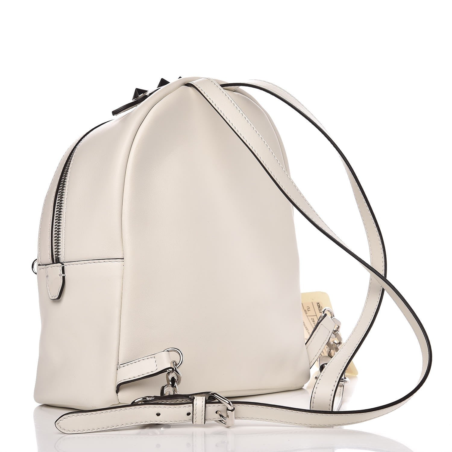 Fendi Vitello Century Nappa Flowerland Studded Mini Backpack White Ice Multicolor 3 of 9