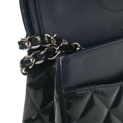 Chanel Patent Quilted Jumbo Double Flap Blue 15 of 16