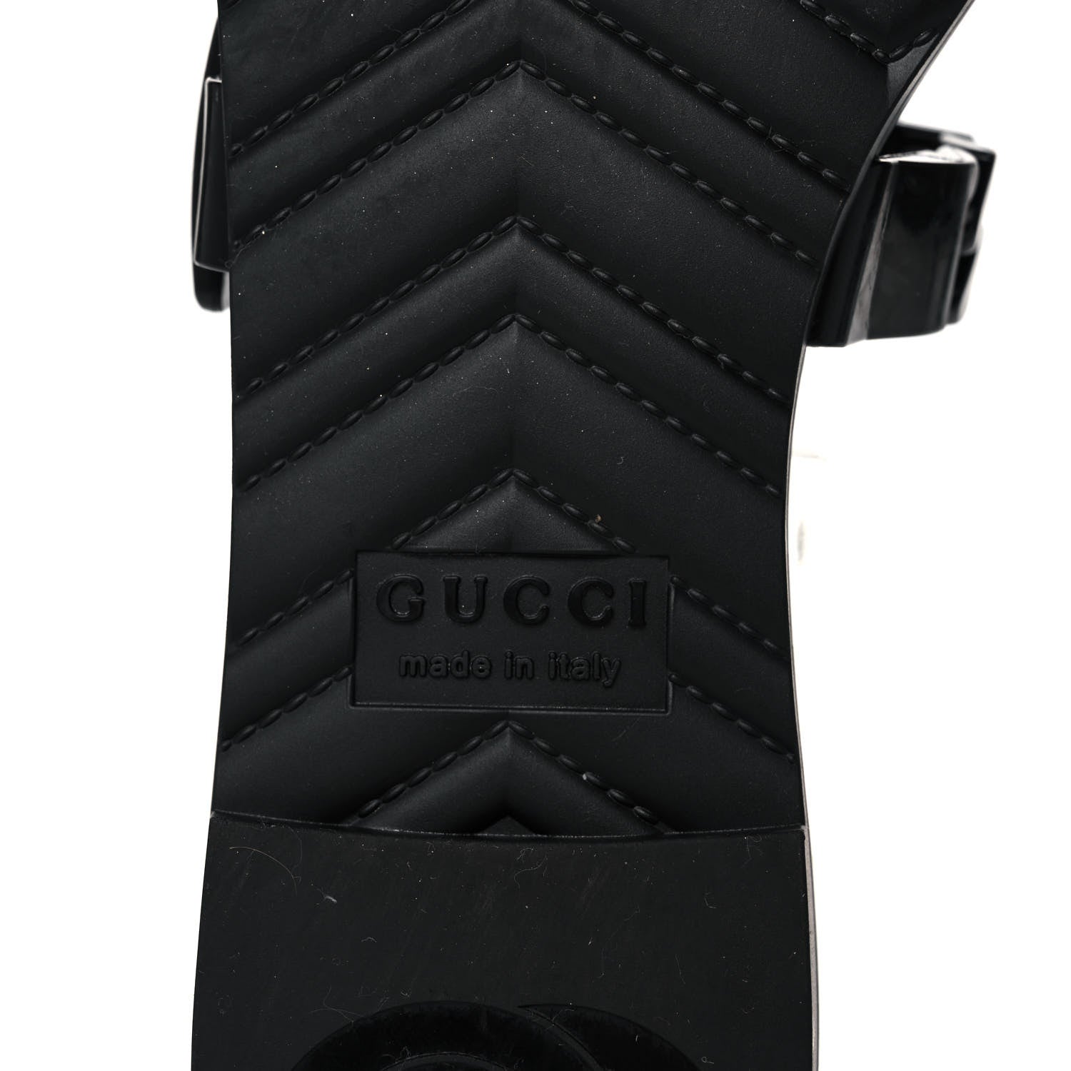Gucci Rubber Womens Slide Sandals 38 Black 6 of 9