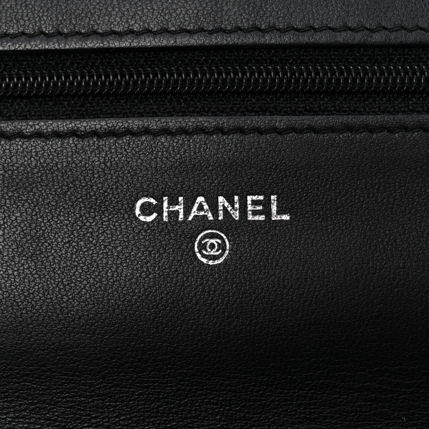 Chanel Lambskin Camellia Embossed Wallet On Chain WOC Black 6 of 15