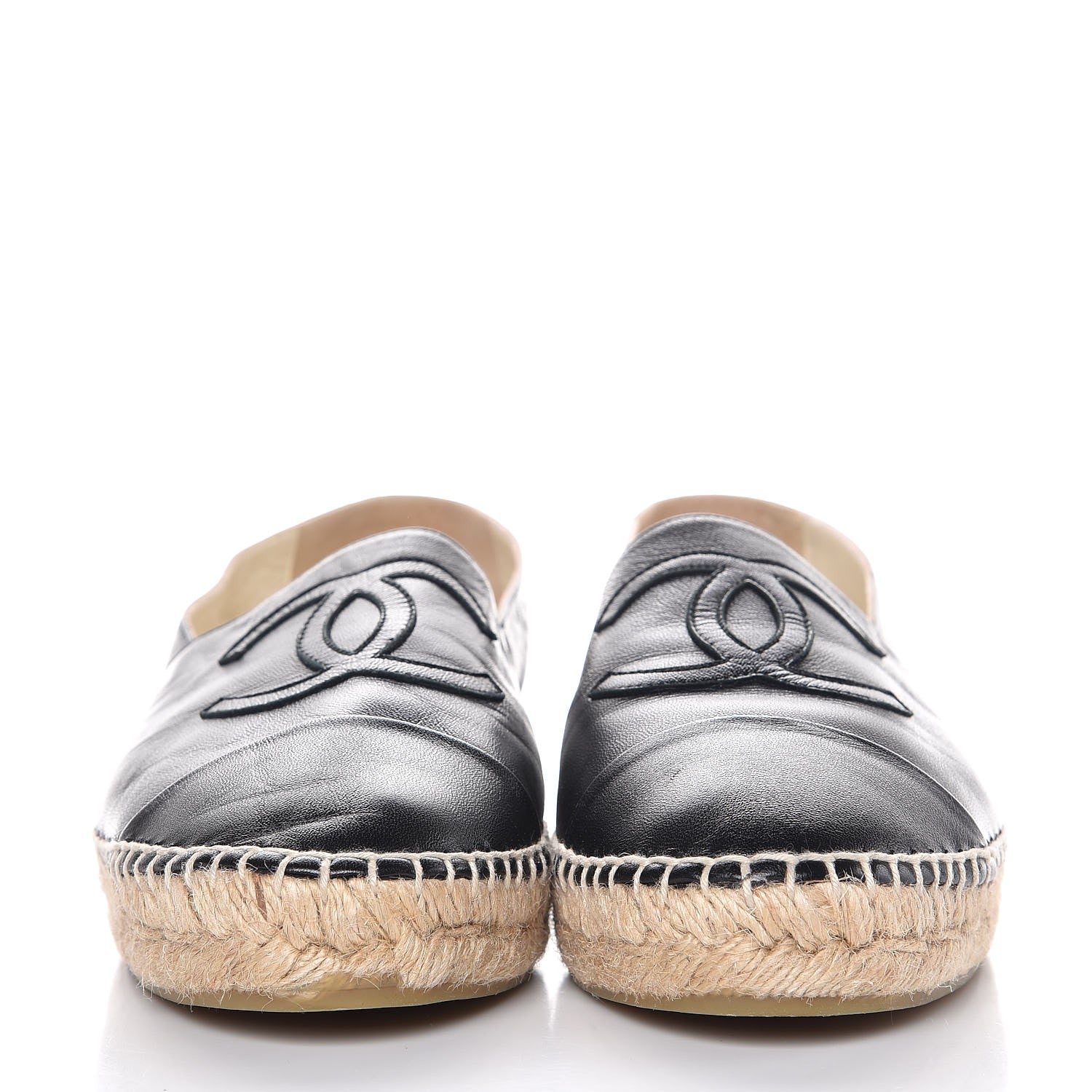 Chanel Lambskin CC Espadrilles 40 Black 2 of 12