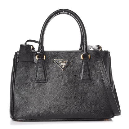 Prada Saffiano Lux Mini Double Zip Tote Black 1 of 9