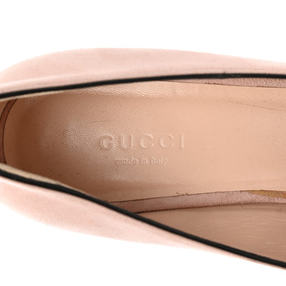 Gucci Kid Scamosciato GG Marmont Fringe 50mm Loafer Pumps 37.5 Crystal Pink 7 of 11