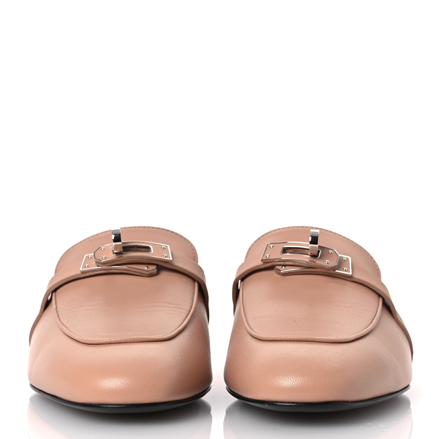 Hermes Calfskin Oz Mules 37 Beige Nude 3 of 12