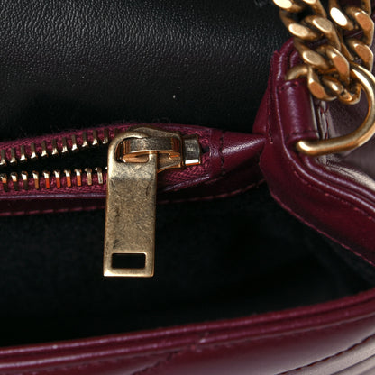 Saint Laurent Calfskin Y Quilted Monogram Small Loulou Chain Satchel Dark Legion Red 14 of 16