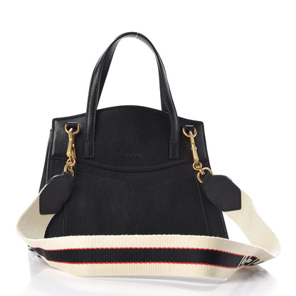 Gucci Grained Calfskin Web Crystal Butterfly Stripe Medium Totem Top Handle Bag Black 3 of 10