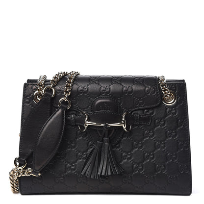 Gucci Guccissima Small Emily Shoulder Bag Black 1 of 11