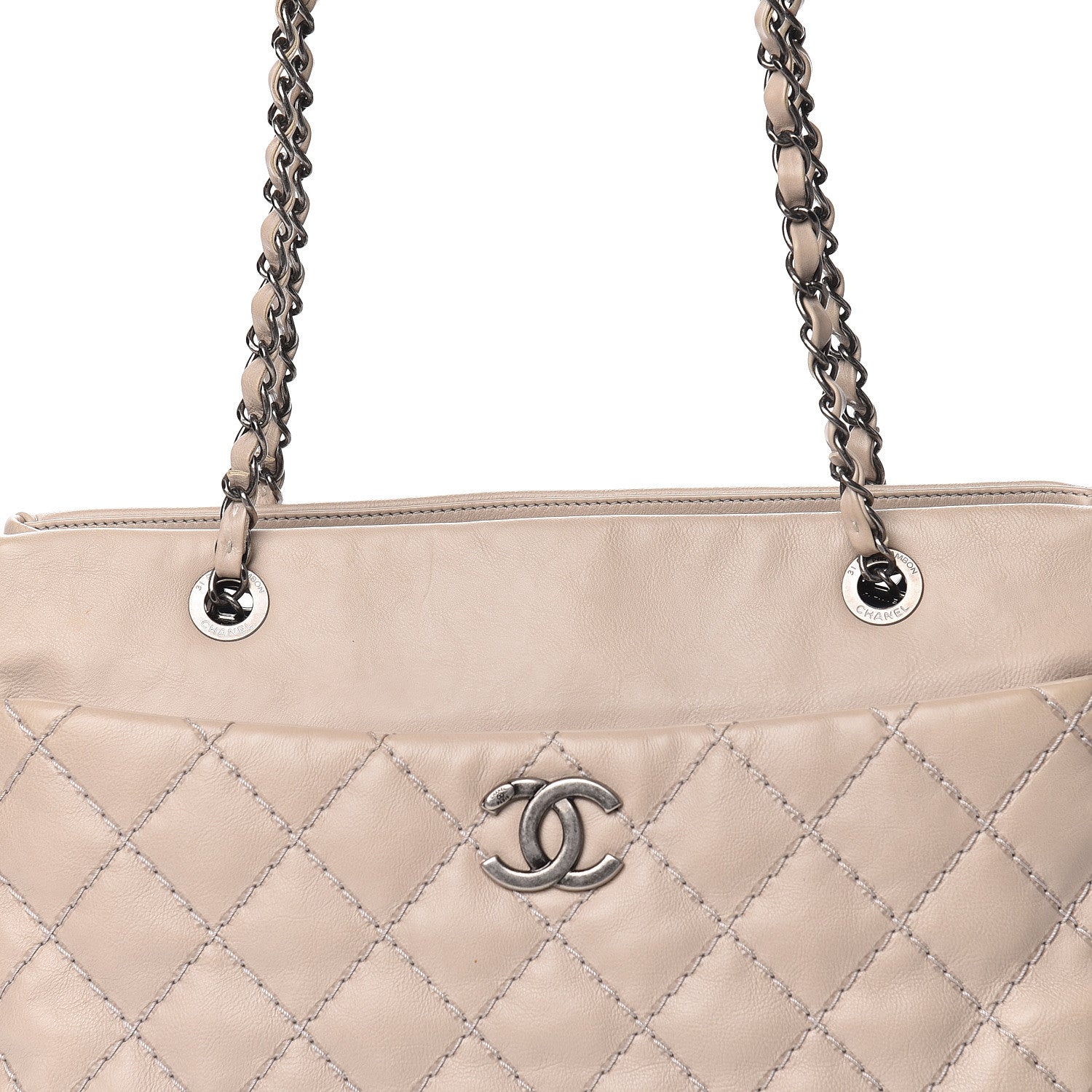 Chanel Calfskin Medium Stitch It Tote Beige 10 of 12