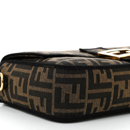 Fendi Fabric Jacquard FF 1974 Medium Baguette Tobacco Moro Black 9 of 11